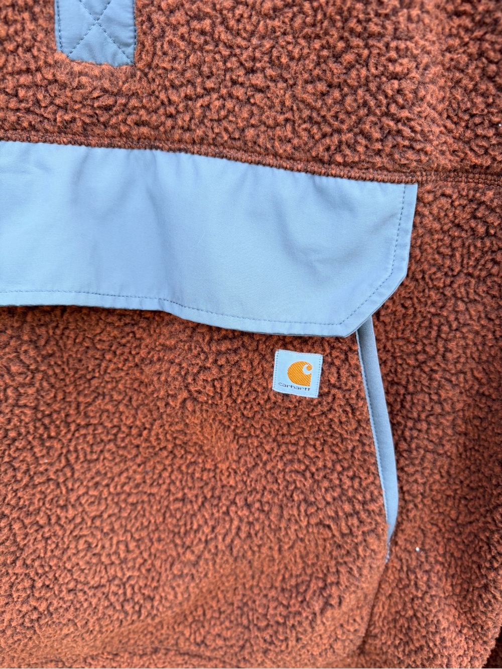 Carhartt Women’s Brown Fleece Pullover Snap Neck Sherpa Sweater Size XL NWT - Picture 2 of 7